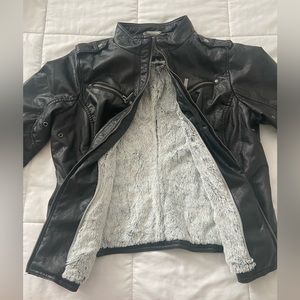 Faux leather jacket, nice warm fur inside